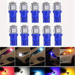 Katur 10pcs T10 W5W LED Bulb 5 SMD LED White Blue Red