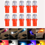 Katur 10pcs T10 W5W LED Bulb 5 SMD LED White Blue Red