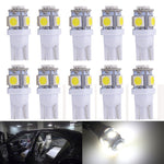 Katur 10pcs T10 W5W LED Bulb 5 SMD LED White Blue Red