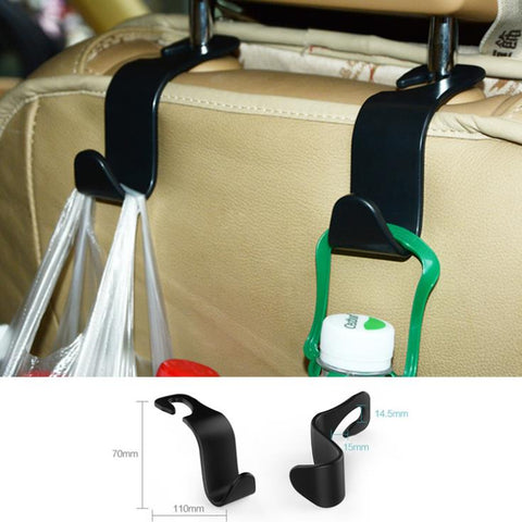 2pc Car Seat Back Hooks Hanger Organizer