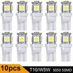 10Pcs Car LED T10 W5W 5050 5SMD Reading Dome Lamp