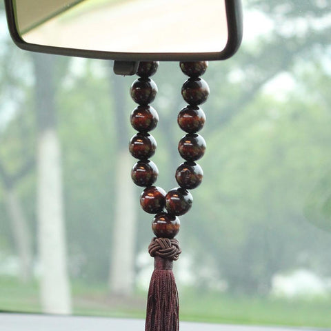 Car Pendant Wood Buddha Beads Car Rearview Mirror