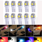 Katur 10pcs T10 W5W LED Bulb 5 SMD LED White Blue Red